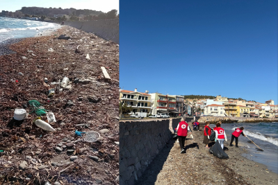 Εθελόντριες του Ερυθρού Σταυρού Μυτιλήνης καθάρισαν την Επάνω Σκάλα και έστειλαν μήνυμα ζωής