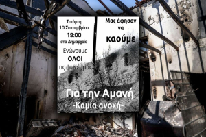 Χίος: Επί ποδός πολέμου οι πυρόπληκτοι – Η Επιτροπή Υπεράσπισης Αμανής καλεί σε κινητοποίηση
